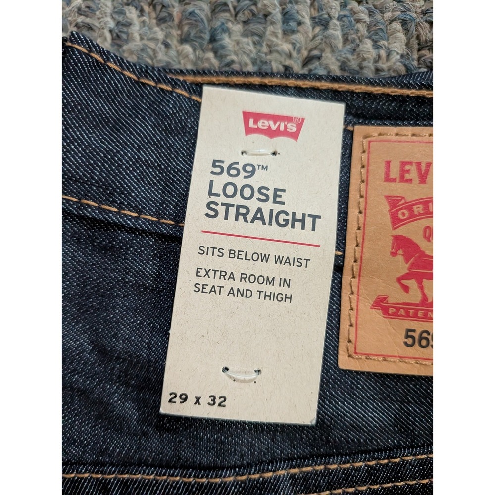 Levi's 569 Loose Straight Jeans Mens 29x32 Dark Wash Indigo Denim 00569-0127 NEW - Picture 4 of 6